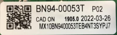 MAIN PARA SMART TV SAMSUNG 4K RESOLUCION (3840 x 2160) UHD / NUMERO DE PARTE BN94-00053T / BN41-02852E / BN9400053T / 00053T / BN97-17445G / EAPJ2208 / PANEL CY-BT058HGCV1H / DISPLAY PT580GT03-1 VER.1.0 / MODELO UN58TU700DFXZA XA07 / UN58TU7000FXZA XA07 - Imagen 2